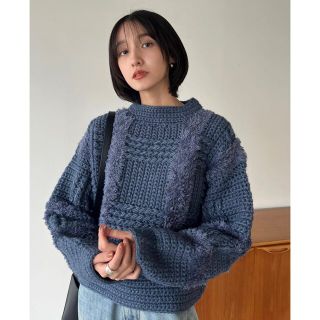 クラネ正規品!新品紙タグ付★ハンドニットWIDE CHECK HAND KNIT