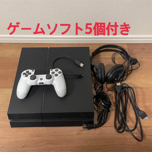 PlayStation4(プレイステーション4)の美品　PS4 本体　ゲームソフト5個付き エンタメ/ホビーのゲームソフト/ゲーム機本体(家庭用ゲーム機本体)の商品写真