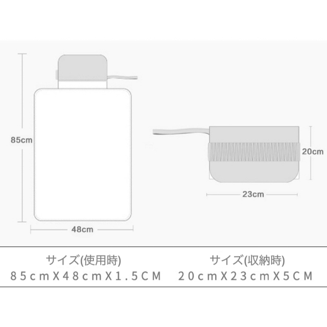 おむつ替えシート　マット　通気性あり　防水　収納　グレー　可愛い　便利 キッズ/ベビー/マタニティのおむつ/トイレ用品(おむつ替えマット)の商品写真