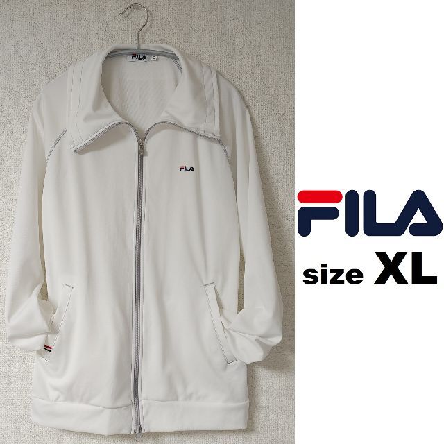 FILA(フィラ)のFILA★白 XL★指穴 長袖 ブルゾン メッシュ ジャージ UV対策 LL レディースのジャケット/アウター(ブルゾン)の商品写真