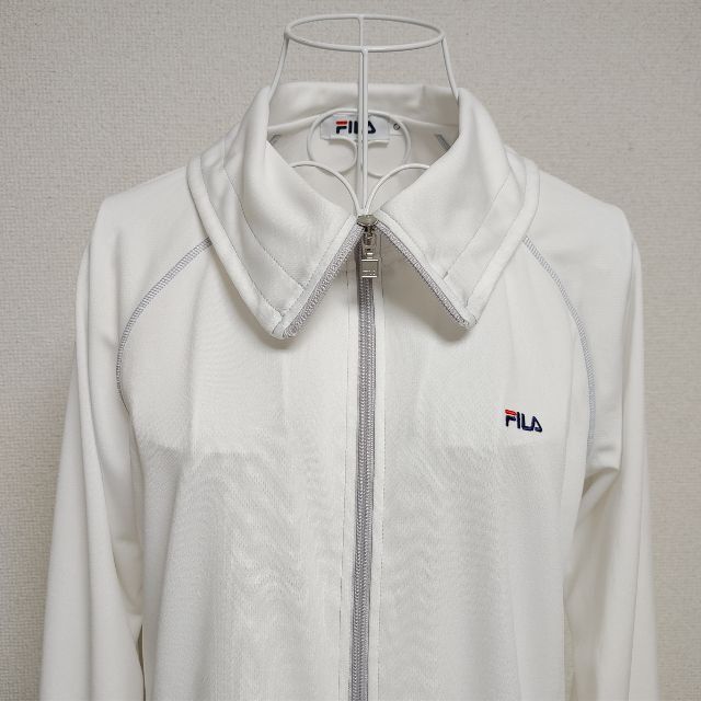 FILA(フィラ)のFILA★白 XL★指穴 長袖 ブルゾン メッシュ ジャージ UV対策 LL レディースのジャケット/アウター(ブルゾン)の商品写真