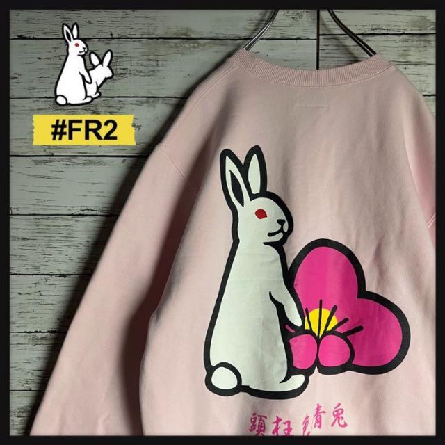 【即完売モデル】FR2 希少カラー バックプリント 入手困難 刺繍ロゴ パーカー