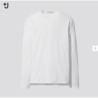 ユニクロ(UNIQLO)のユニクロ +J スーピマコットンクルーネックT(長袖) 白メンズXL 21ss(Tシャツ/カットソー(七分/長袖))