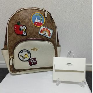 コーチ(COACH)のCOACH コーチ スヌーピー コラボ リュック ブラウン ワッペン(その他)