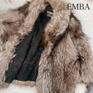 美品】EMBA エンバ シルバーフォックス ファーコート フリーサイズの