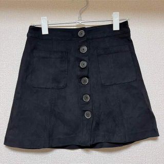 ザラ(ZARA)のZARA ミニスカート 台形 スエード 黒(ミニスカート)