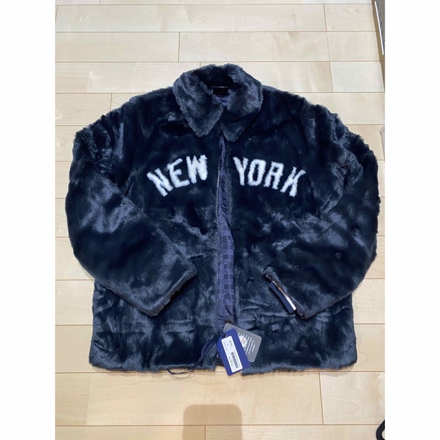 KITH MLB YANKEES FAUX FUR COACHES JACKET