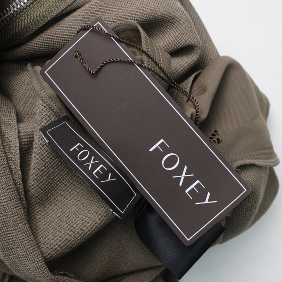 FOXEY - 極美品 FOXEY フォクシー 37987 ジップアップドレス 38/モカ