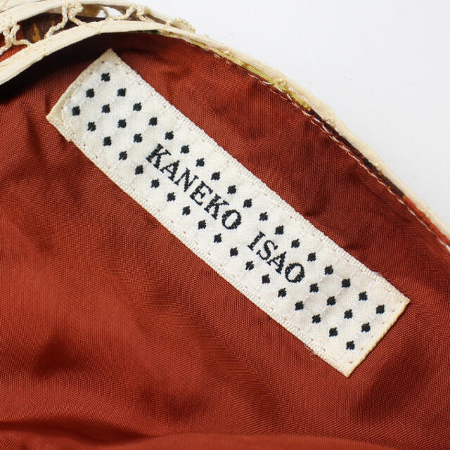KANEKO ISAO カネコイサオ バテンレース襟 フレームフラワープリント プルオーバーロングワンピース/ブラウン【2400013039987】 6
