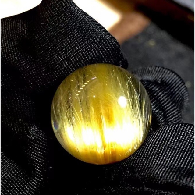 天然】タイチンクオーツ 丸玉 14.3mm-