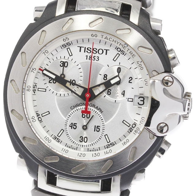 ★保証書付き【TISSOT】ティソ T-レース クロノグラフ T472 クォーツ メンズ_715566