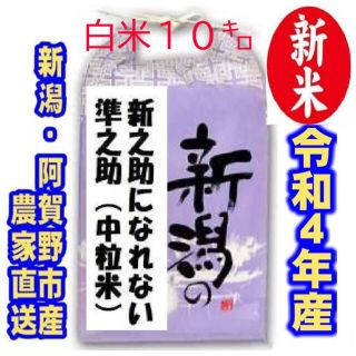 新米・令和4年産新潟　新之助になれない準之助　白米10キロ1個★農家直送★色彩済(米/穀物)