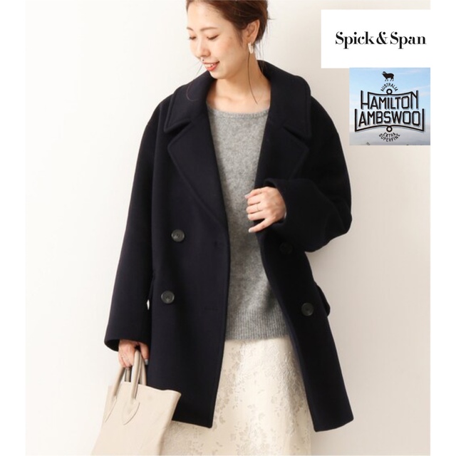 Spick & Span(スピックアンドスパン)の極美品✨ Spick＆Spanテーラードカラーショートコート  ハミルトンウール レディースのジャケット/アウター(ピーコート)の商品写真