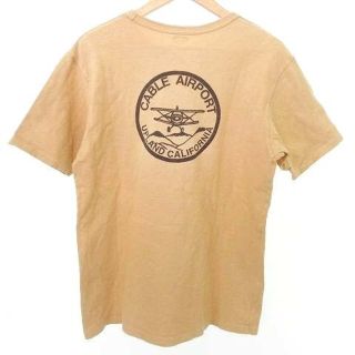 ウエアハウス(WAREHOUSE)のウエアハウス 美品 Tシャツ 半袖 ポケット 両面プリント L ベージュ 日本製(Tシャツ/カットソー(半袖/袖なし))