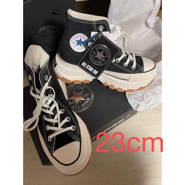 即発CONVERSE コンバース トレックウェーブ ハイ 厚底 人気23cm黒 高い