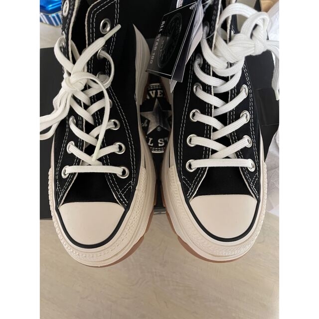 即発CONVERSE コンバース トレックウェーブ ハイ 厚底 人気23cm黒 高い