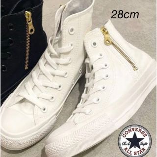 コンバース(CONVERSE)の28cm【CONVERSE 】オールスター ホワイト×ゴールドジップ(スニーカー)