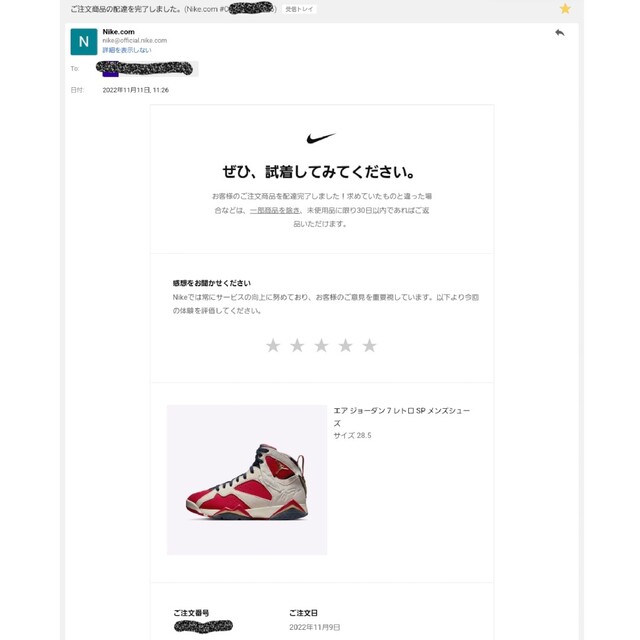 28.5cm Trophy Room Nike Air Jordan7　ナイキ