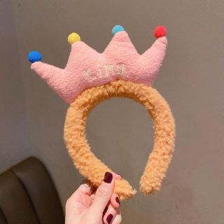 ♡韓国スタイル♡王冠  ヘアアクセ♫パーティ インスタ映え◎ 自撮り　ピンク(カチューシャ)