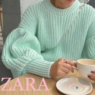 ザラ(ZARA)の試着のみ♡ZARA♡綺麗なミントグリーン♡オシャレニット大人気♡商品(ニット/セーター)