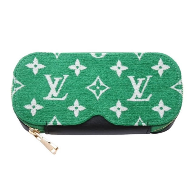 Louis Vuitton GM Sunglasses Case Green (GI0770) in Velvet/Leather