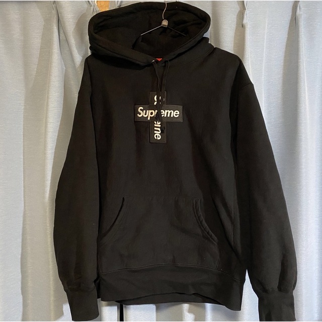 Supreme Cross Box Logo Hooded グレー Lサイズ