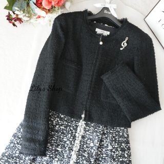 ジャケット/アウター美品 ルネ Rene ツイード カーディガン ジャケット