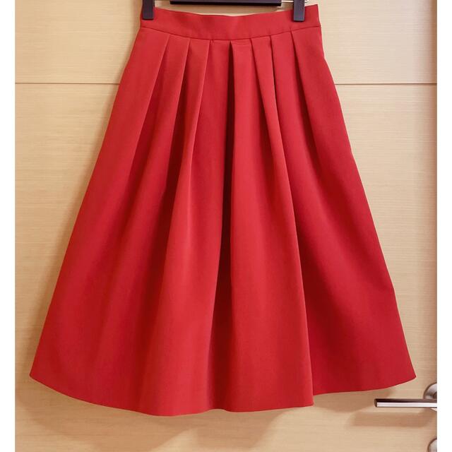 SHE Tokyo Anna フレアスカート 34 レッド - ロングスカート
