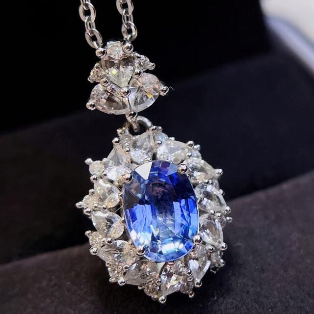 天然ブルーサファイア ダイヤ  ペンダントトップ1.7ct ¥