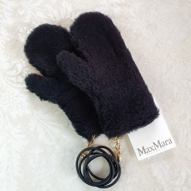 【新品・未使用】MAX MARA TEDDY テディ ミトン　ブラック手袋