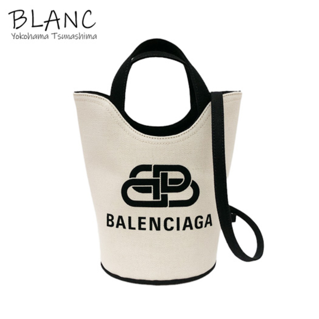 Balenciaga(バレンシアガ)のバレンシアガ ウェーブ XS キャンバス ホワイト ブラック 619979 ハンドバッグ 2WAY ショルダー レディースのバッグ(ハンドバッグ)の商品写真