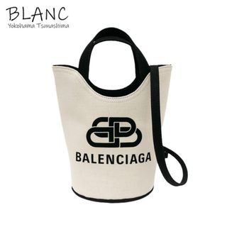 バレンシアガ(Balenciaga)のバレンシアガ ウェーブ XS キャンバス ホワイト ブラック 619979 ハンドバッグ 2WAY ショルダー(ハンドバッグ)