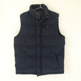 トミーヒルフィガー(TOMMY HILFIGER)のトミーヒルフィガー ダウンベスト ネイビーストライプ☆匿名配送☆(ダウンベスト)