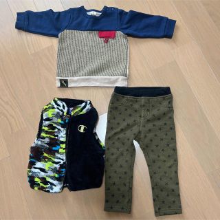 チャンピオン(Champion)の子供服3点　80 まとめ売り　セット売り　ベスト　トレーナー　ズボン　冬服　冬　(トレーナー)