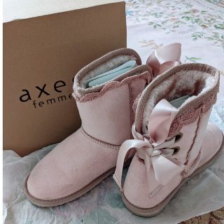 アクシーズファム(axes femme)のアクシーズファム　レースアップ　ムートンブーツ　Lサイズ　ピンク　ブーツ(ブーツ)