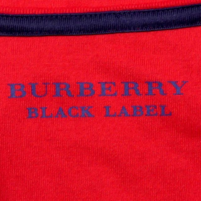 BURBERRY BLACK LABEL(バーバリーブラックレーベル)の廃盤 バーバリー シャツL メンズ カットソー 長袖 赤 刺繍 TY2077 メンズのトップス(Tシャツ/カットソー(七分/長袖))の商品写真