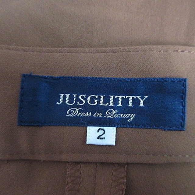 JUSGLITTY(ジャスグリッティー)のジャスグリッティー パンツ ワイド サイドファスナー 無地 2 茶 ボトムス レディースのパンツ(その他)の商品写真