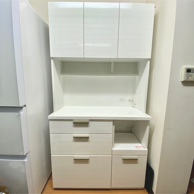 【ニトリ】食器棚 キッチンボード カップボード ホワイト ソレル 100KB