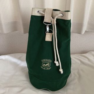 エルメス(Hermes)の正規品　エルメス　キャンバスバッグ　グリーン　バックパック　リュック　レア🎵(リュック/バックパック)