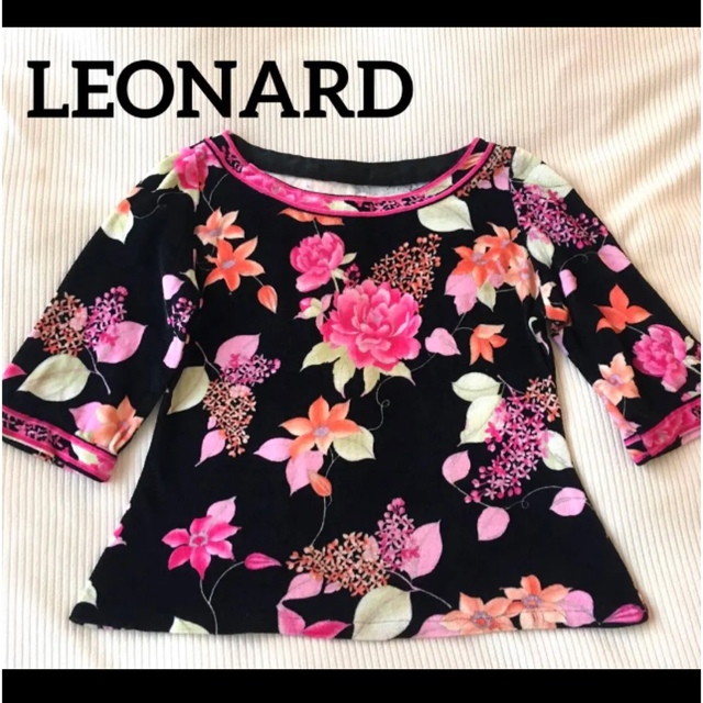 ✨華麗✨LEONARD レオナール 花柄 カットソー トップス トリム