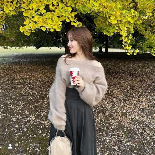 COCO DEAL ラクーンオフショルショートニット