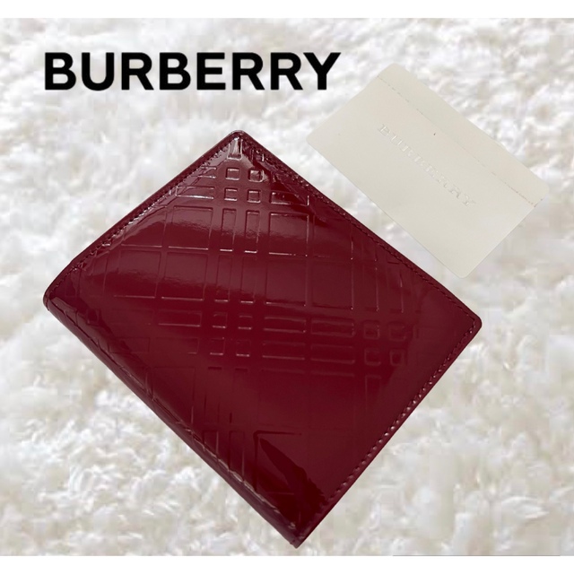 日本製 牛革 BURBERRY バーバリー がま口 財布 ボルドー バッグ 赤