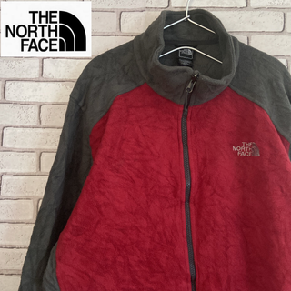 ザノースフェイス(THE NORTH FACE)のTHE NORTH FACE フリース FLASHDRY 刺繍 レッド＆グレーL(その他)