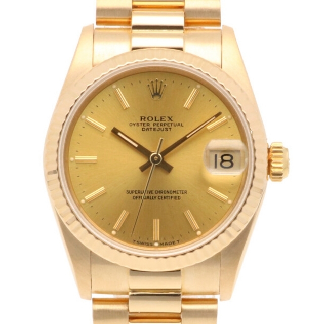 ROLEX - ロレックス ROLEX デイトジャスト 腕時計 L番 1989年～1990年式 ギャランティー オーバーホール済 K18イエローゴールド  中古