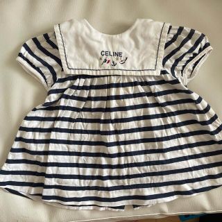 美品CELINE baby♡オーガンジーのエプロン\u0026ワンピースのセット90