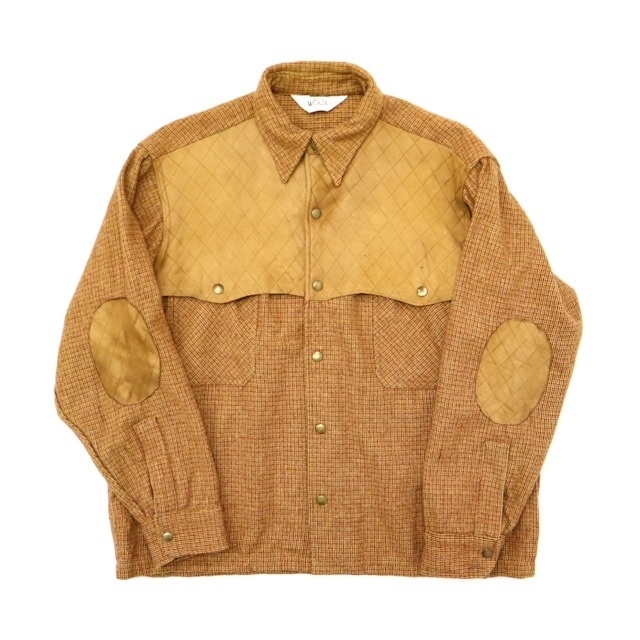 WOOLRICH(ウールリッチ)の70s ビンテージ ウールリッチ ウール レザー チェック ジャケット 古着 メンズのジャケット/アウター(その他)の商品写真