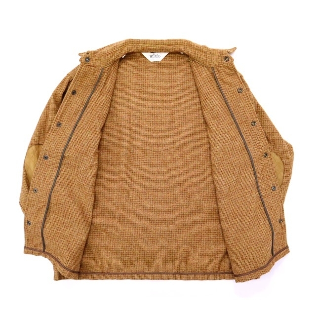 WOOLRICH(ウールリッチ)の70s ビンテージ ウールリッチ ウール レザー チェック ジャケット 古着 メンズのジャケット/アウター(その他)の商品写真