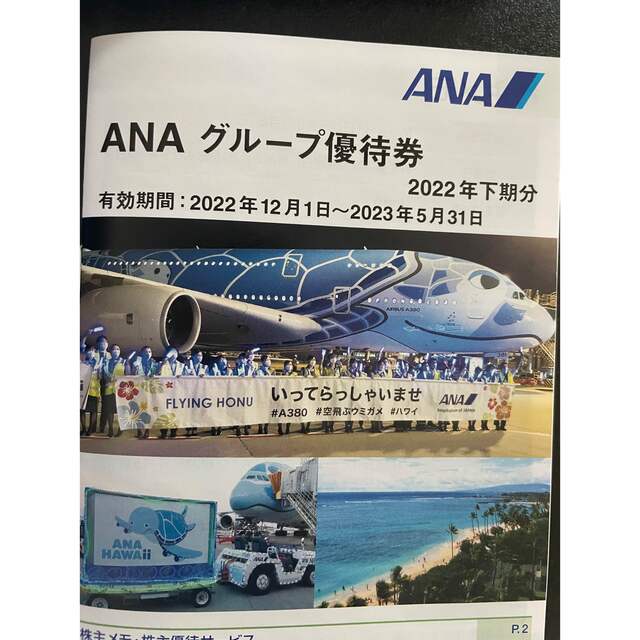 ANA(全日本空輸)(エーエヌエー(ゼンニッポンクウユ))のANA株主優待　2枚セット　国内路線 チケットの優待券/割引券(その他)の商品写真