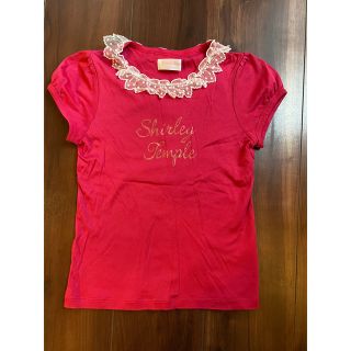 シャーリーテンプル(Shirley Temple)のシャーリーテンプル☆襟フリル付きロゴTシャツ130☆120のお子さまにも濃ピンク(Tシャツ/カットソー)