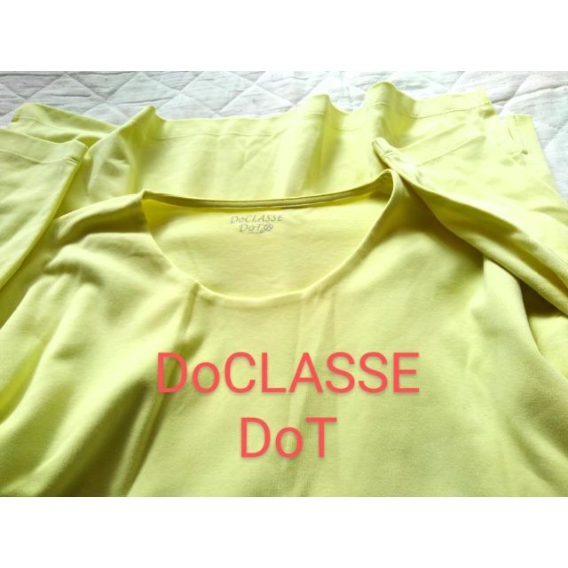 DoCLASSE(ドゥクラッセ)の739x ドゥクラッセ 古着 Tシャツ カットソー イエロー Ⅼサイズ レディースのトップス(カットソー(長袖/七分))の商品写真